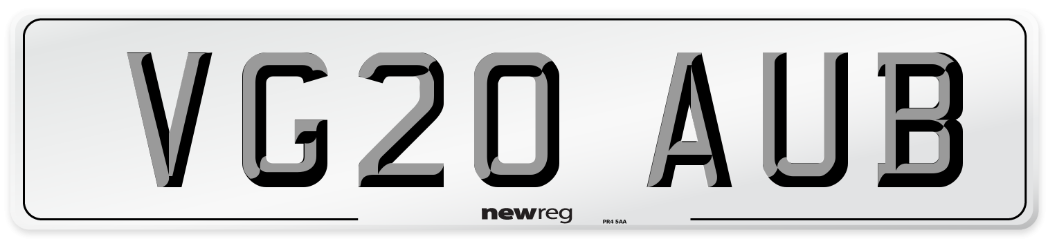 VG20 AUB Number Plate from New Reg